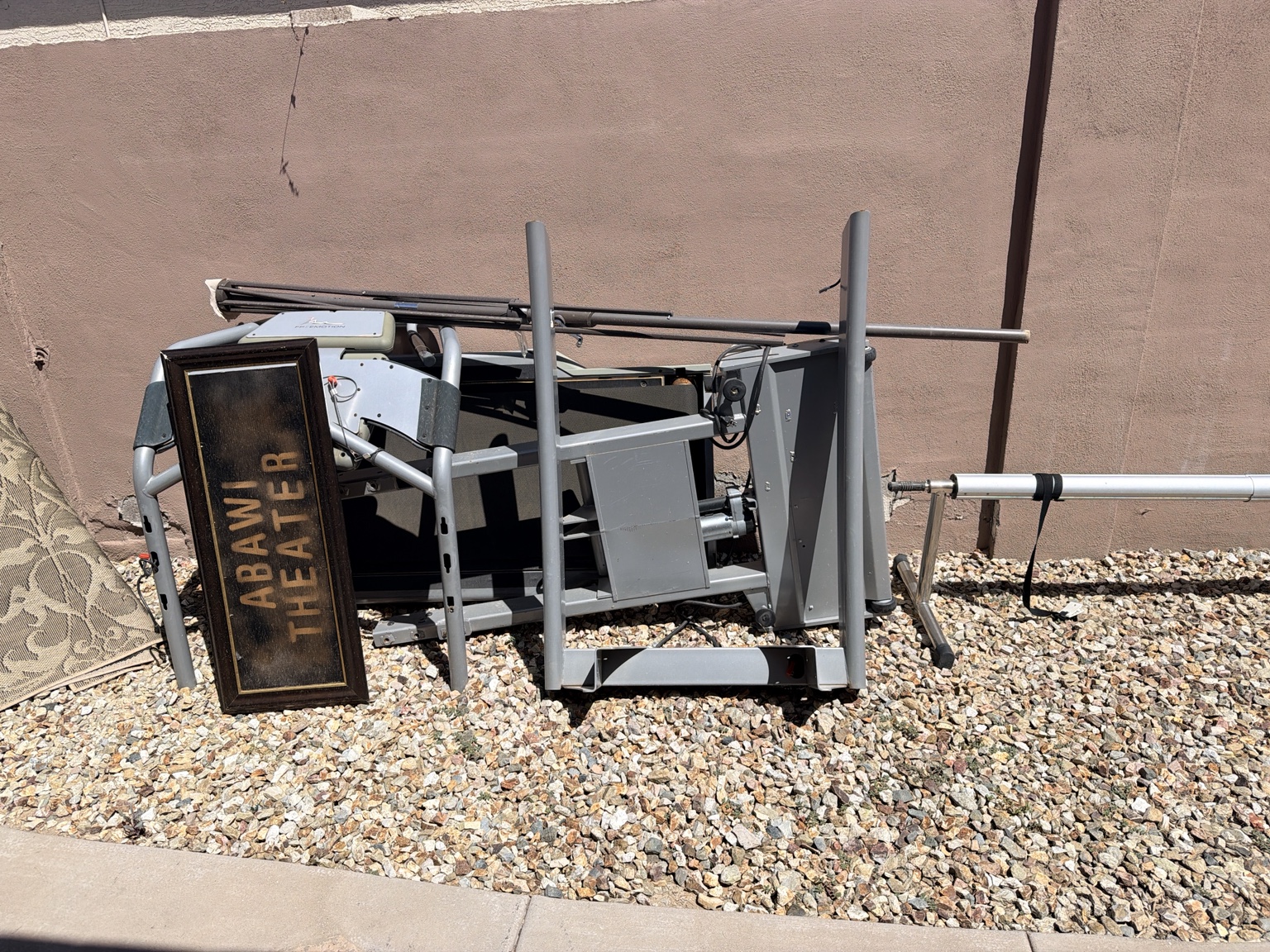 Backyard equipment before junk removal